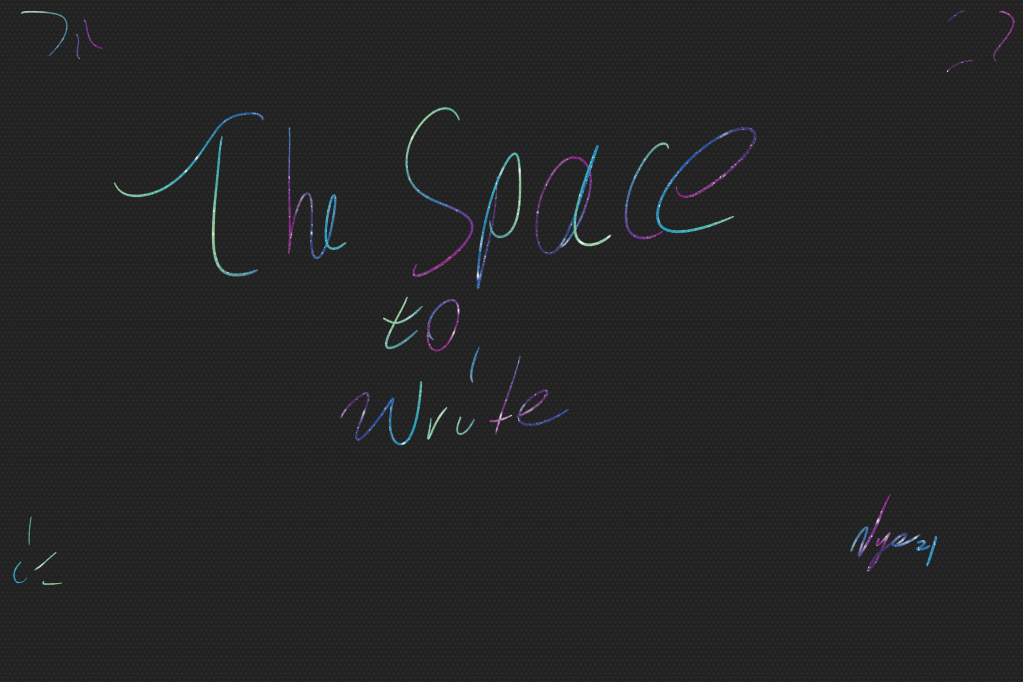 The space to write